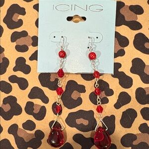 Icing red earrings